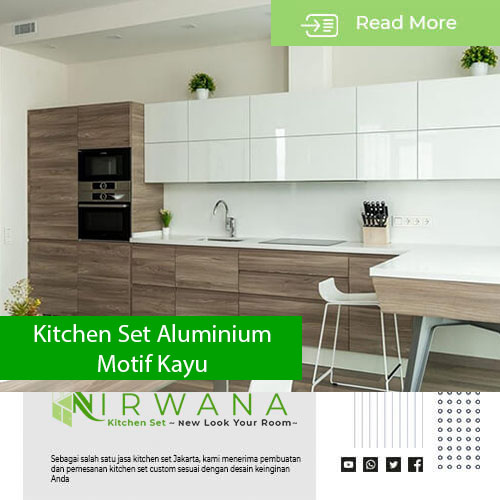 Kitchen Set Aluminium Motif Kayu